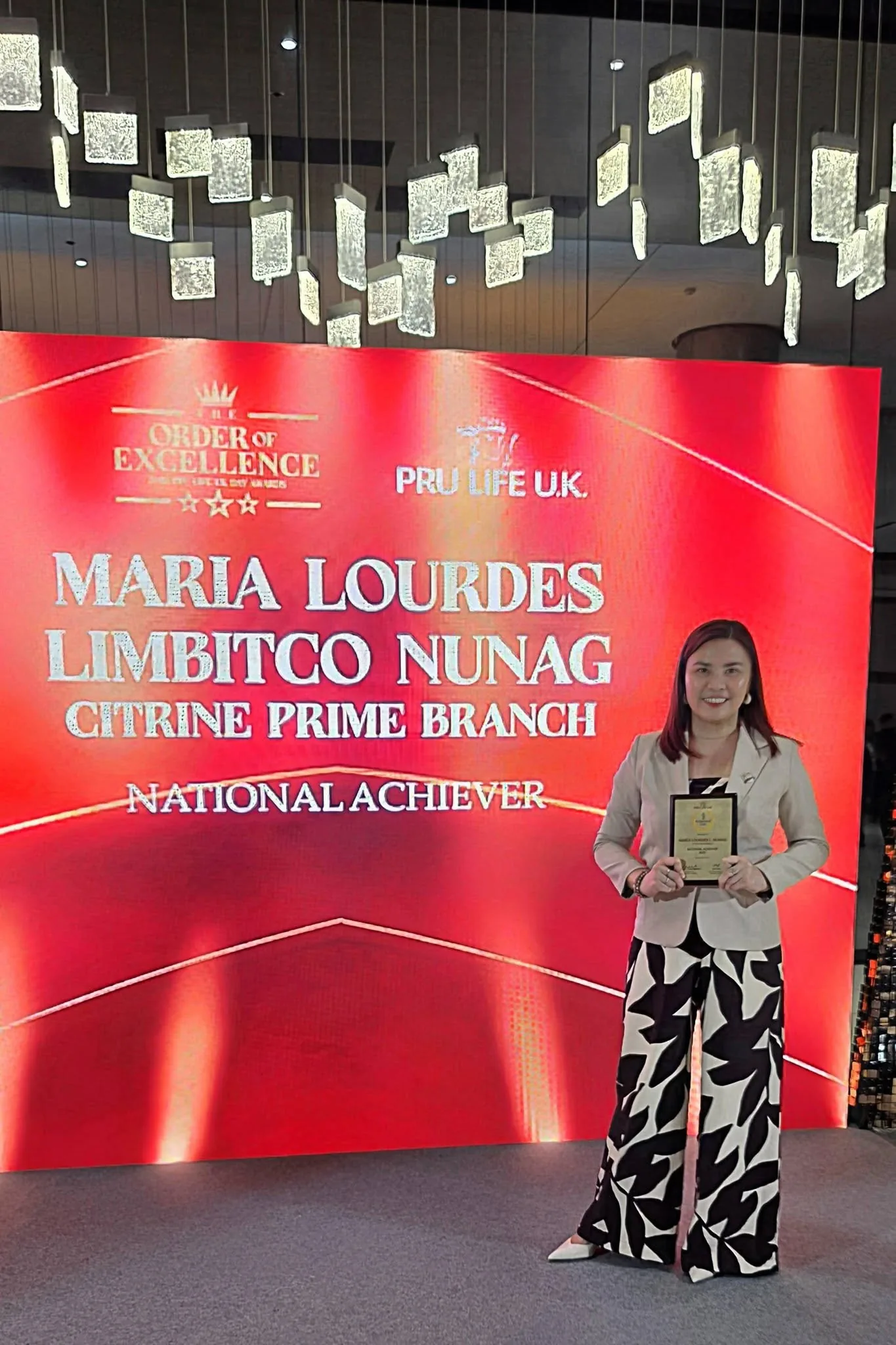 Professional recognition backdrop featuring Maria Lourdes Nunag